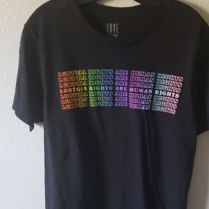 New W/TAGS RUE21 Love Black Tee with Rainbow Text